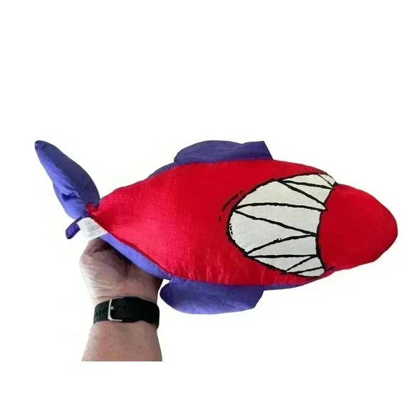 Puffalump Shark Purple 18" 1990s Malibu Fun Bath Pool Plush Toy Wet Pets Medium - Picture 8 of 10